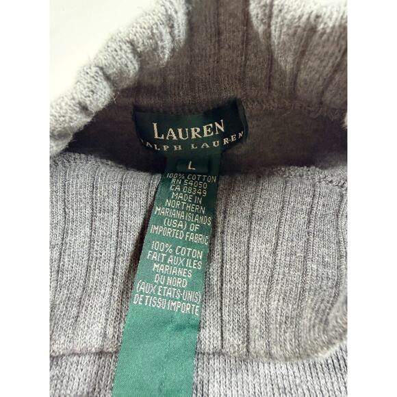 Lauren Ralph Lauren Women’s Gray Knit Sweater – 100% Cotton, Size Large - Picture 3 of 6